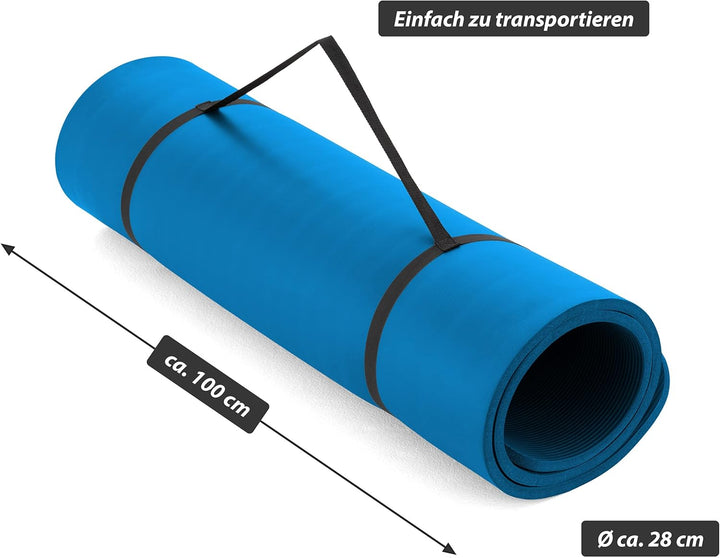Yogamatte - 190x60x1,5 cm oder 190x100x1,5 cm, mit Tragegurt, Phthalatfrei, Rutschfest, Farbwahl - G