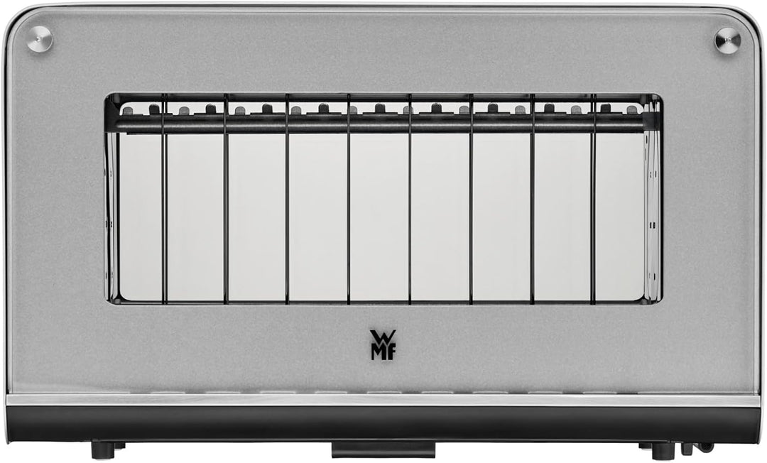 WMF Lono Toaster Glas mit Brötchenaufsatz, 2 Scheiben, XXL, motorisierte Toastaufnahme, Aufwärm-Funk