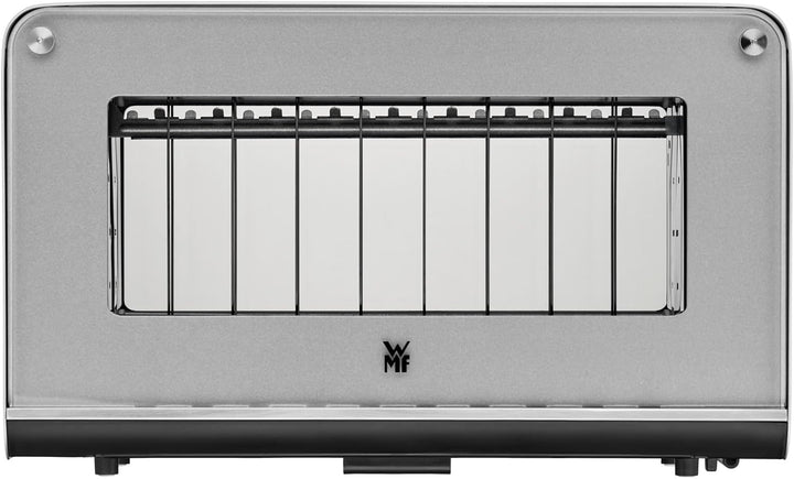 WMF Lono Toaster Glas mit Brötchenaufsatz, 2 Scheiben, XXL, motorisierte Toastaufnahme, Aufwärm-Funk