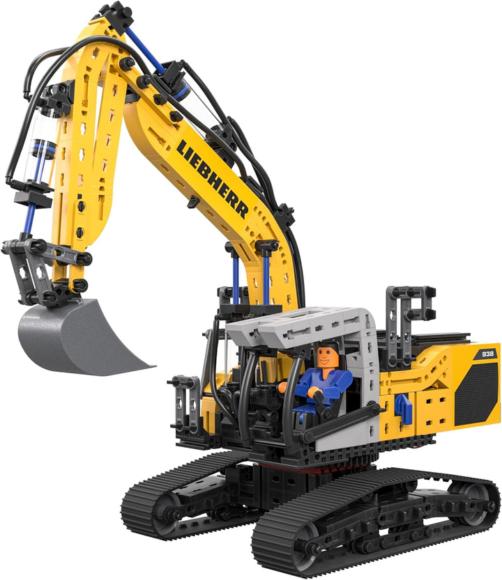 fischertechnik 576450 Liebherr R938 Pneumatischer Bagger – Baukasten für Kinder ab 10 Jahren, Modell