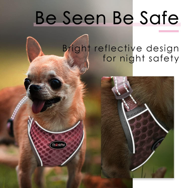 ThinkPet No-Pull Hundegeschirr Leine Set, Atmungsaktiv Brustgeschirr für Kleine Mittlere Grosse Hund