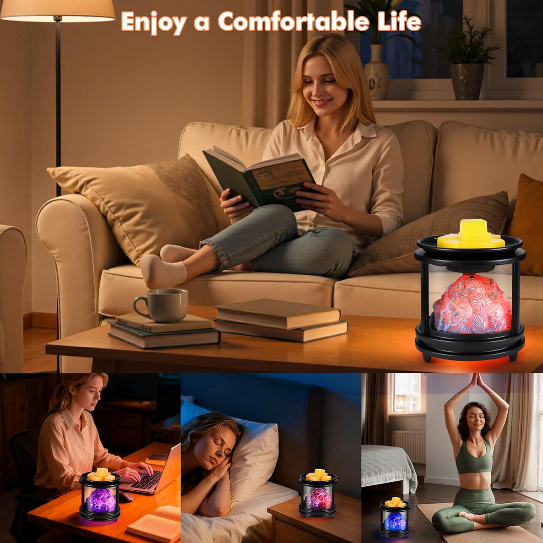 Duftlampe Elektrisch,Koralle Elektrische Duftlampe für Wachs mit RGB Licht, 3 in 1 Elektrische Wachs