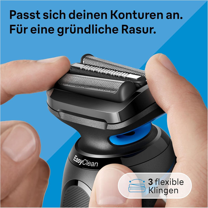 Braun Series 5 Elektrorasierer, EasyClean Rasierer Herren, Wet & Dry, Geschenk Mann, Made in Germany