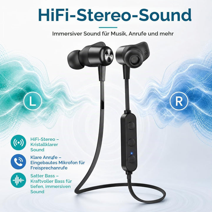 Bluetooth Kopfhörer, Kabellose In Ear Kopfhörer mit CVC 8.0, Eingebautes Mikrofon, 20 Stunden Nutzun