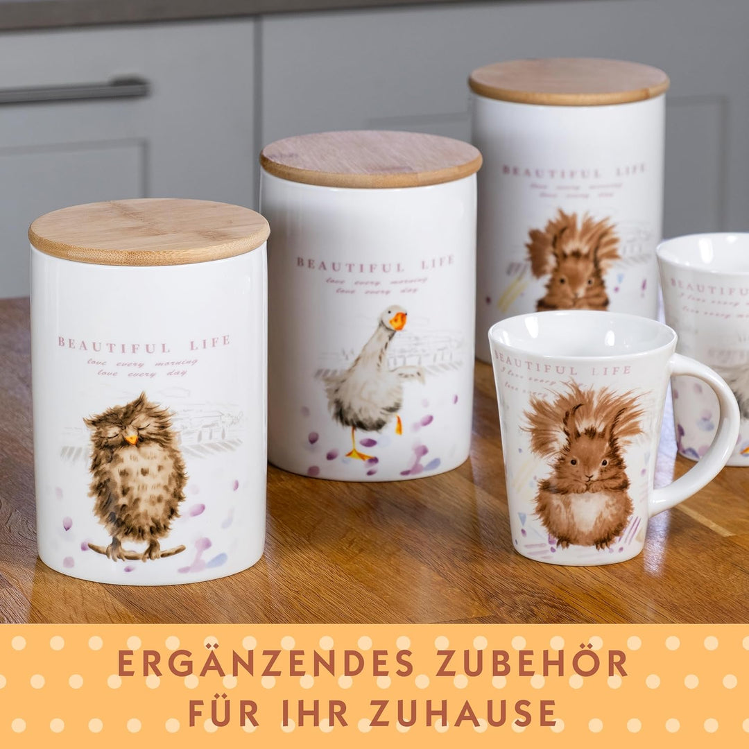 SPOTTED DOG GIFT COMPANY Vorratsdosen Keramik mit Deckel Luftdicht - 3 Vorratsbehälter vielseitig fü