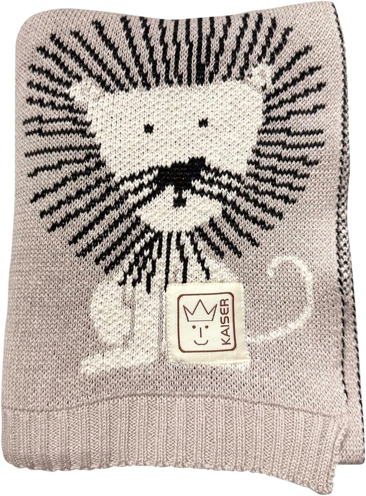 KAISER 65211 LION Babydecke Strick 100% Bio Baumwolle (kbA), atmungsaktive Babydecke, Ganzjährig, Ne