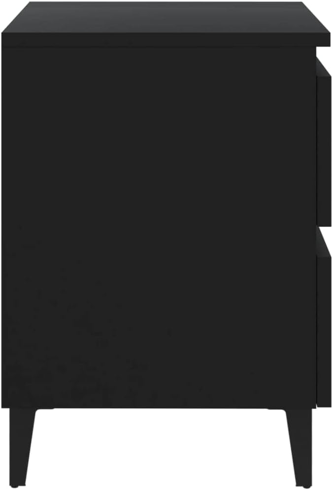 WIFESE Nachttisch Schwarz 40x35x50 cm Holzwerkstoff Nachtkästchen Nachtkommode Beistelltisch mit Sch