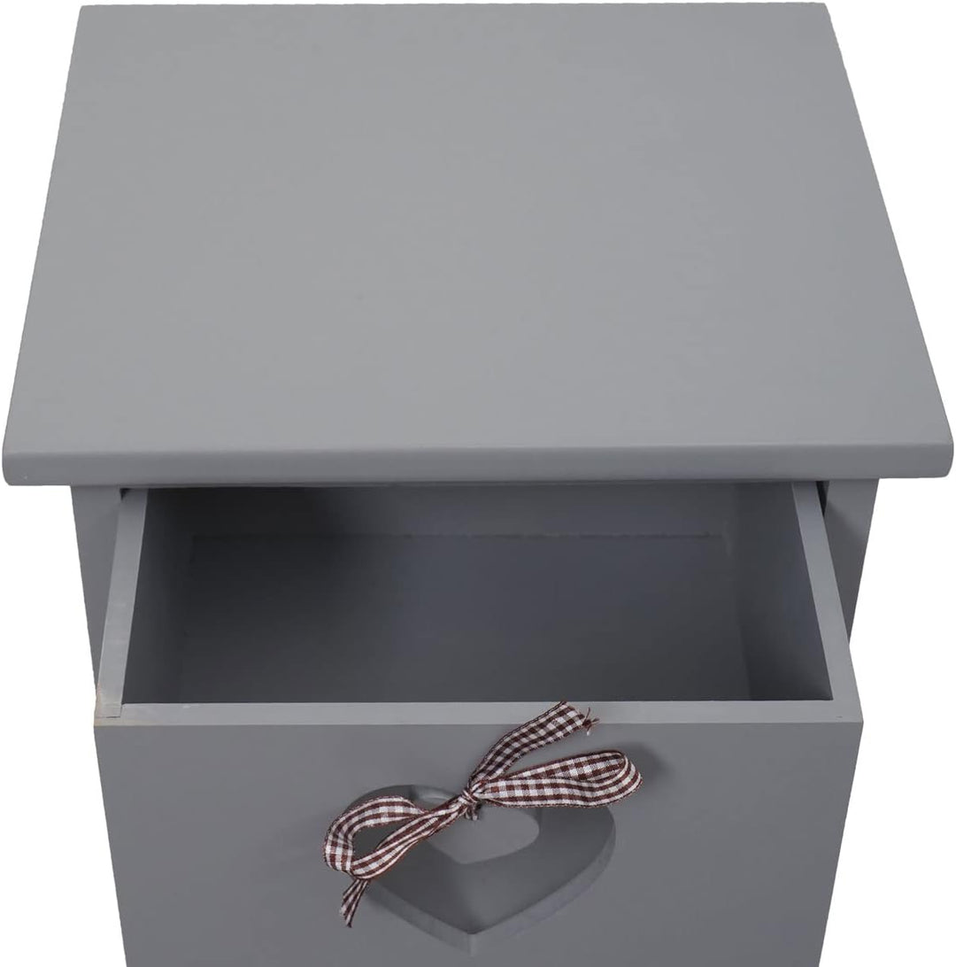Mendler Kommode Forli, Schubladenkommode Schrank, 4 Schubladen mit Herzen 70x29x25cm, Shabby-Look, V