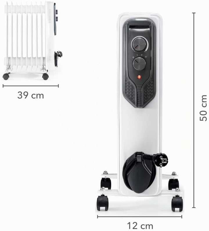 TROTEC Radiator Heizung TRH 20 E – Heizleistung 800 W / 1200 W / 2000 W – Elektro Heizkörper, 9 Ripp
