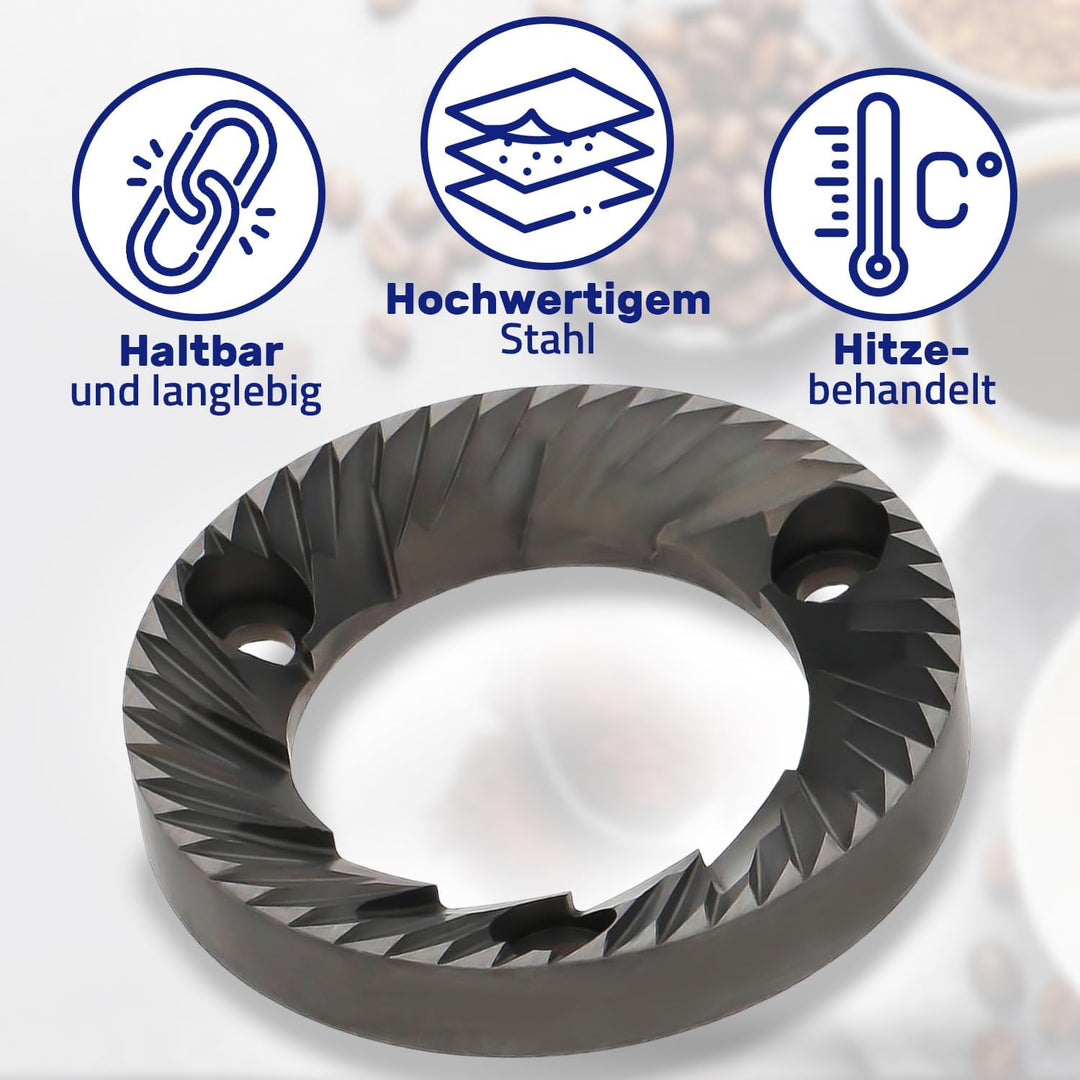 Mahlscheiben mit 12 Zähnen für Kaffeemühle Aussen Ø 64 mm Innen Ø 38 mm Garantie 10 Jahre - MONTERAL