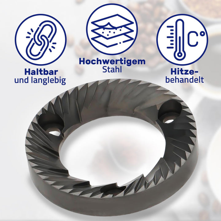 Mahlscheiben mit 12 Zähnen für Kaffeemühle Aussen Ø 64 mm Innen Ø 38 mm Garantie 10 Jahre - MONTERAL