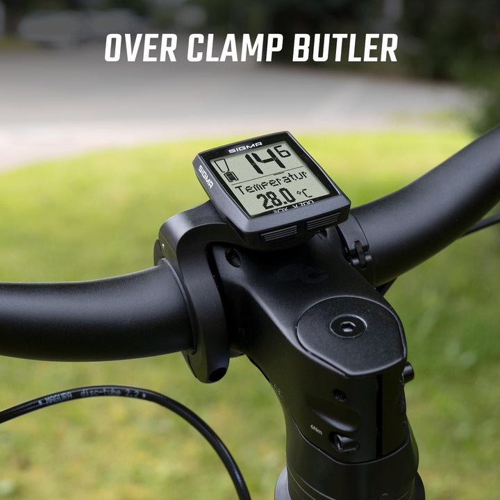 SIGMA EOX View 700 | E-Bike Fahrradcomputer inkl. Over CLAMP Butler | wasserfester Fahrradcomputer f