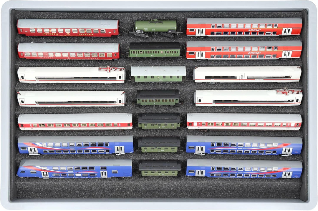 Feldherr Euro Box mit Zugliege für Modelleisenbahn - 7 Fächer für Spur TT
