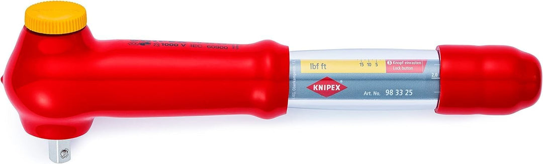 Knipex Drehmomentschlüssel mit Aussenvierkant, umsteckbar 290 mm 98 33 25 3/8-Inch Mehrfarbig, 3/8-I