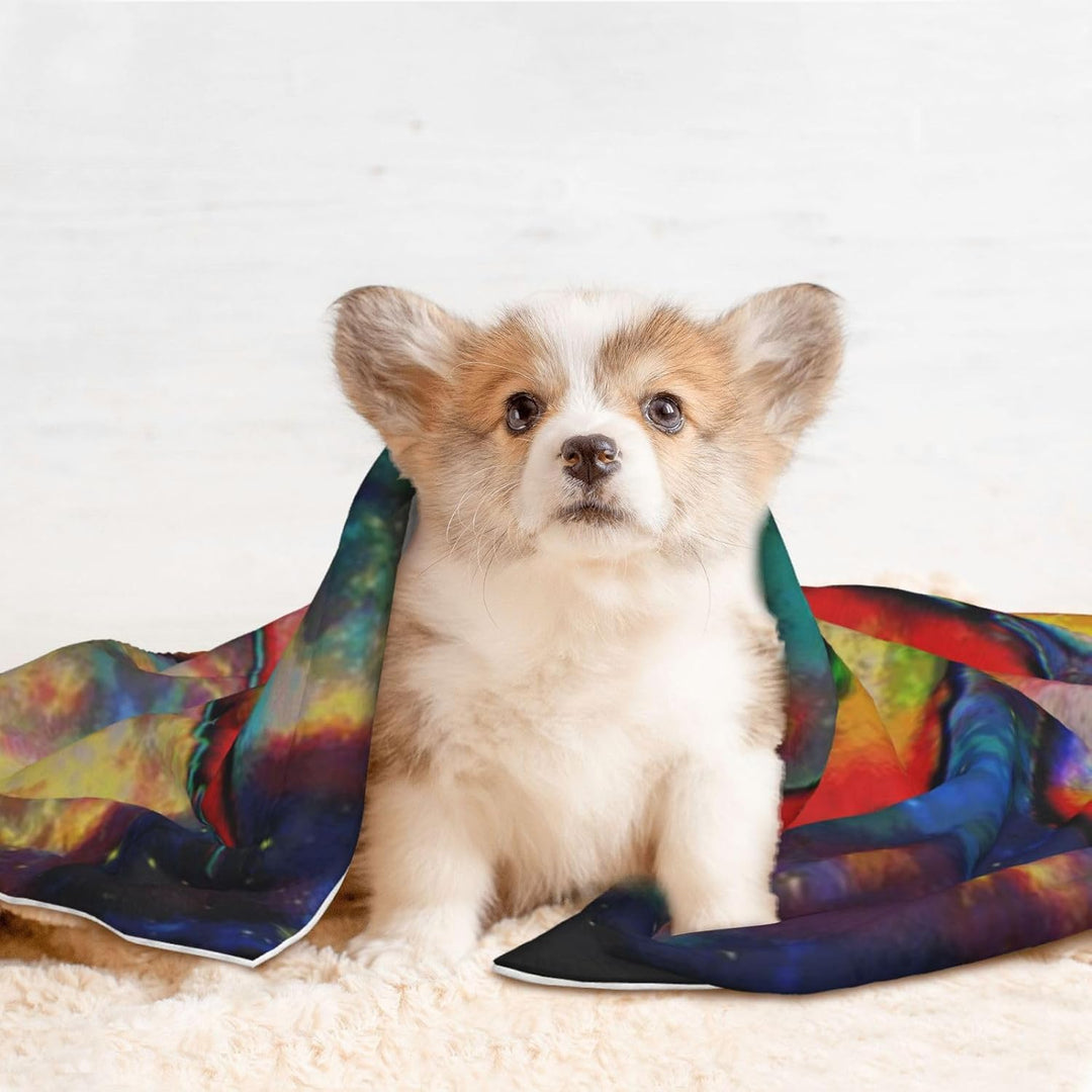 ZORIN Hundedecke, waschbar, weiche Decken für Hunde, Galaxie, Regenbogen, Unkraut, Blatt, flauschig,