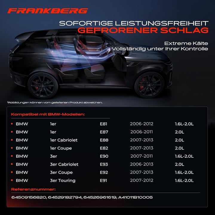 Frankberg Klimakompressor Klimaanlage Kompatibel mit 3er E90 316 318 320 2007-2011 3er Touring E91 3
