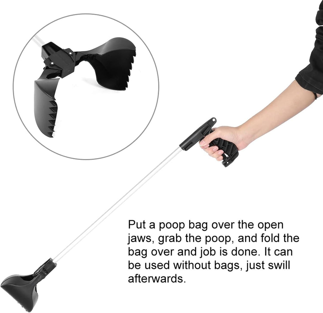 Hundekotschaufel mit Kotbeuteln für Hunde, langer Griff, Kotschaufel, Kotentferner, Greifer mit Back
