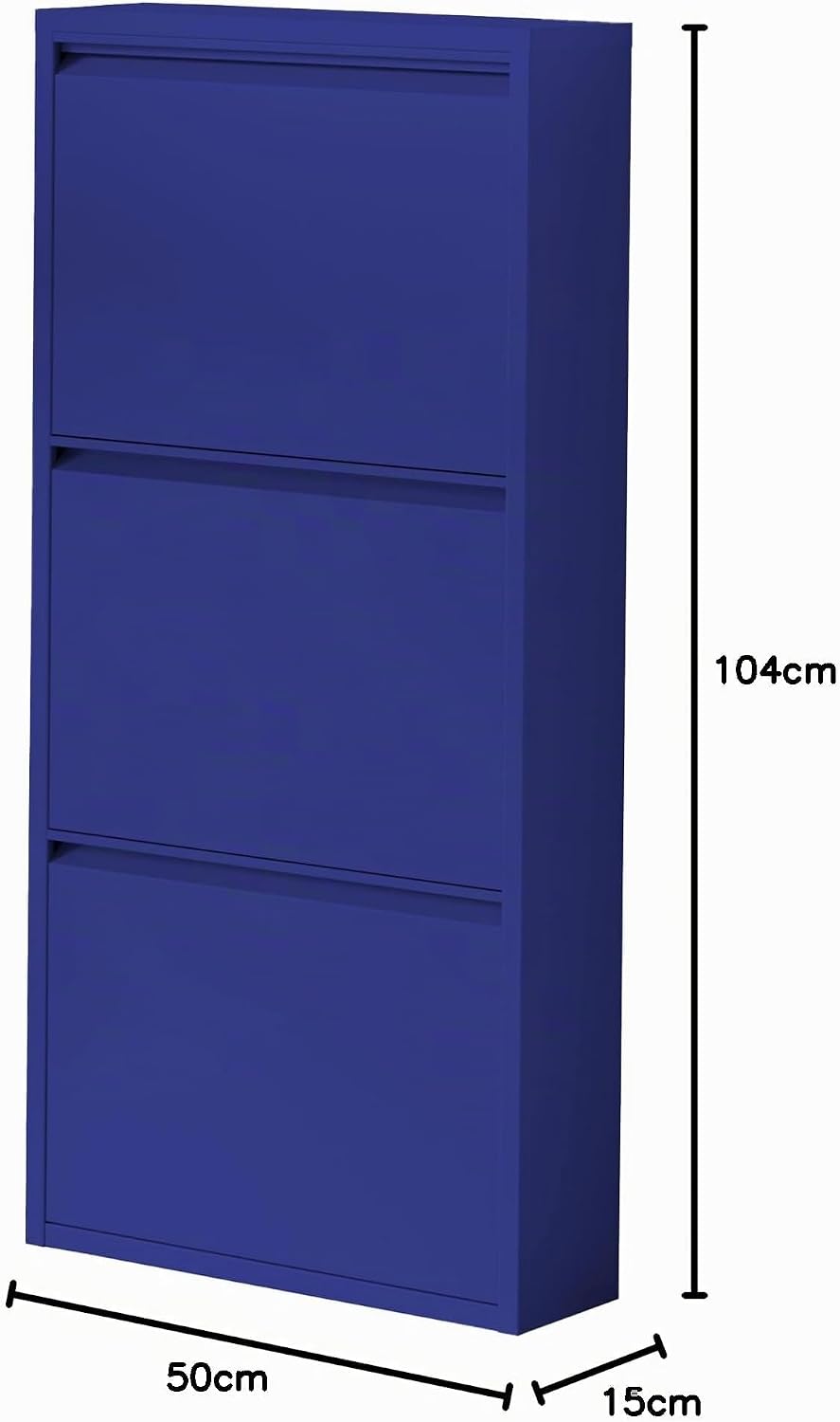 [en.casa] Schuhschrank Sokndal Schuhkipper mit 3 Klappen Metall Schuhkommode für 6 Paar Schuhe 104 x