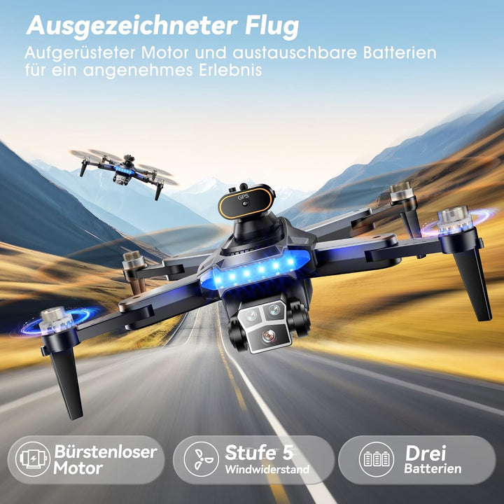 P17 GPS Drohne mit Kamera 4K für Erwachsene, bürstenloser Motor, 54 Min Flugzeit mit 3 Akkus, unter