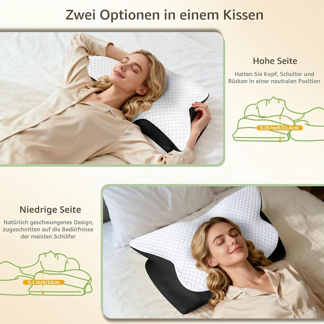 Kopfkissen Nackenschmerzen, Memory Foam Orthopädisches Kissen, Ergonomisches Seitenschläferkissen, N