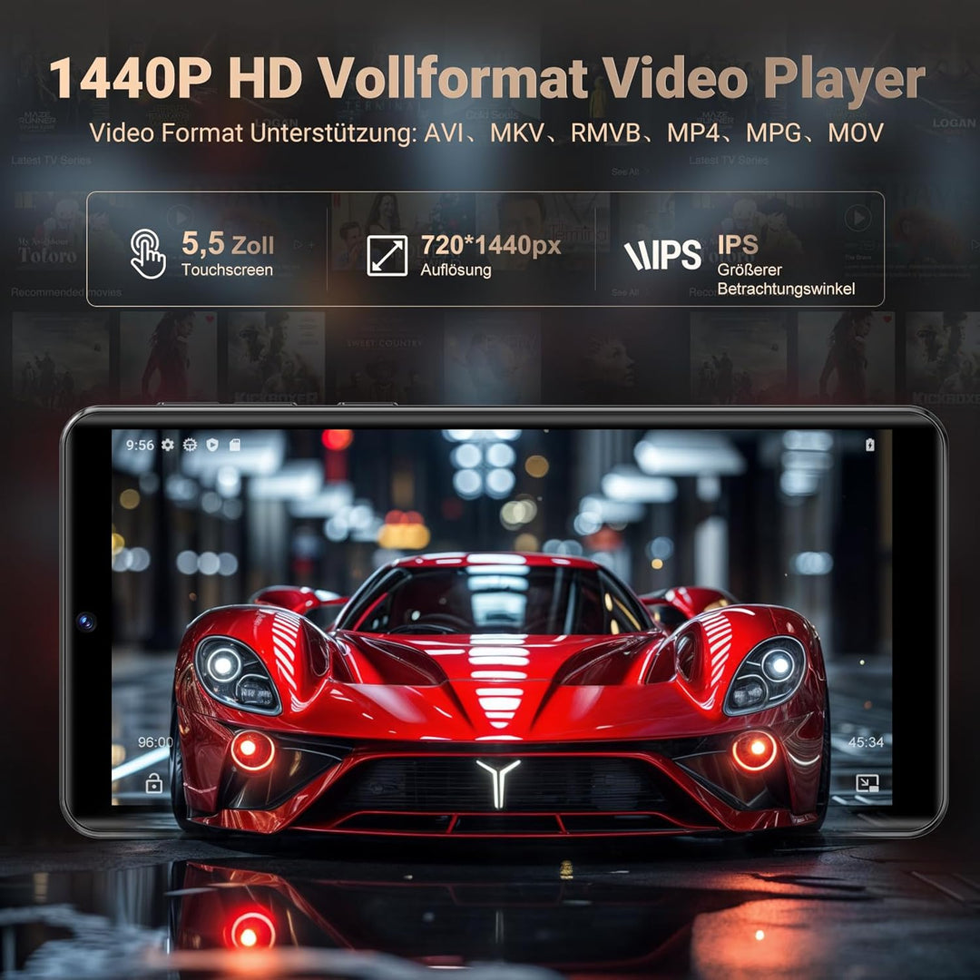 128GB MP3 Player mit Bluetooth WiFi und Kamera, Oilsky Android 13.0 Spotify MP3 Musik Player mit Lau