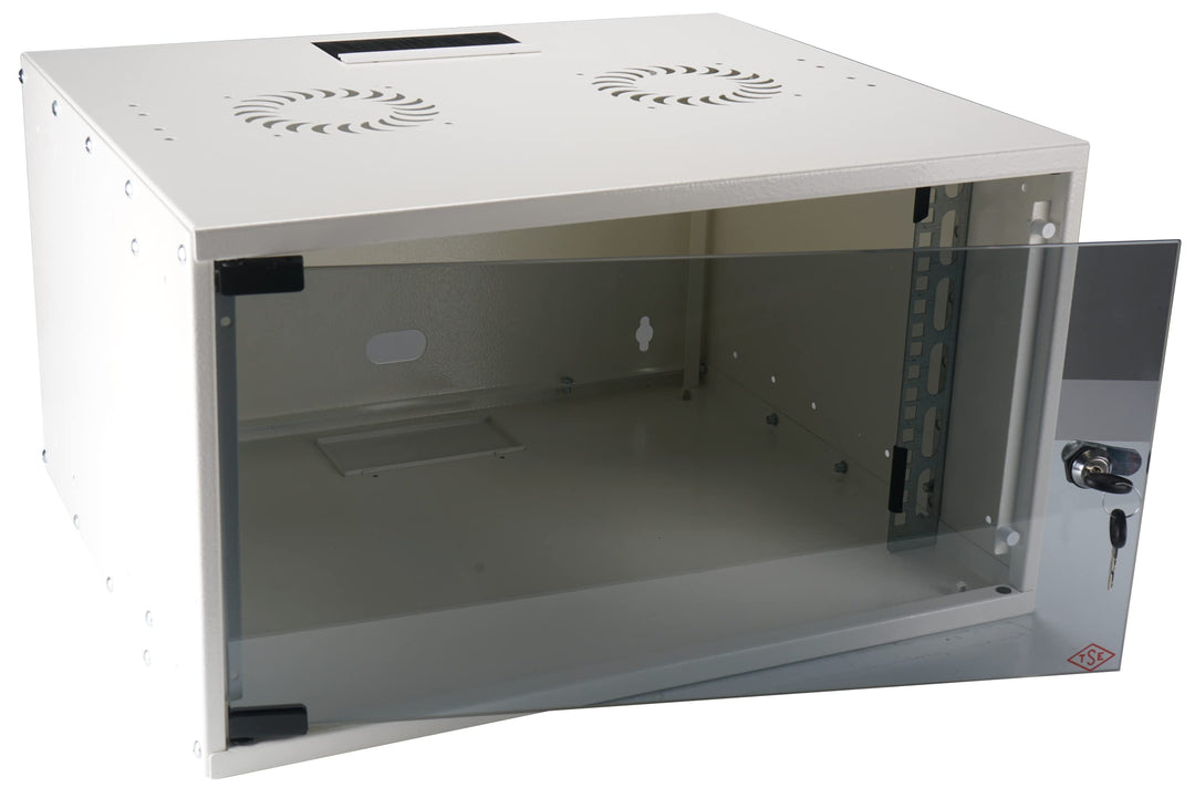 EFB 19 Zoll 06HE Wandgehäuse Basic, Tiefe 450mm 1-teilig, Flat Pack, RAL9010 Weiss 535 x 304 x 450 m