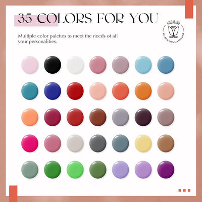 ROSALIND UV Nagellack Set, 35+3 Stück Gel Nagellack Shellac Nagellack Pastell Schwarz weiss Farbgel