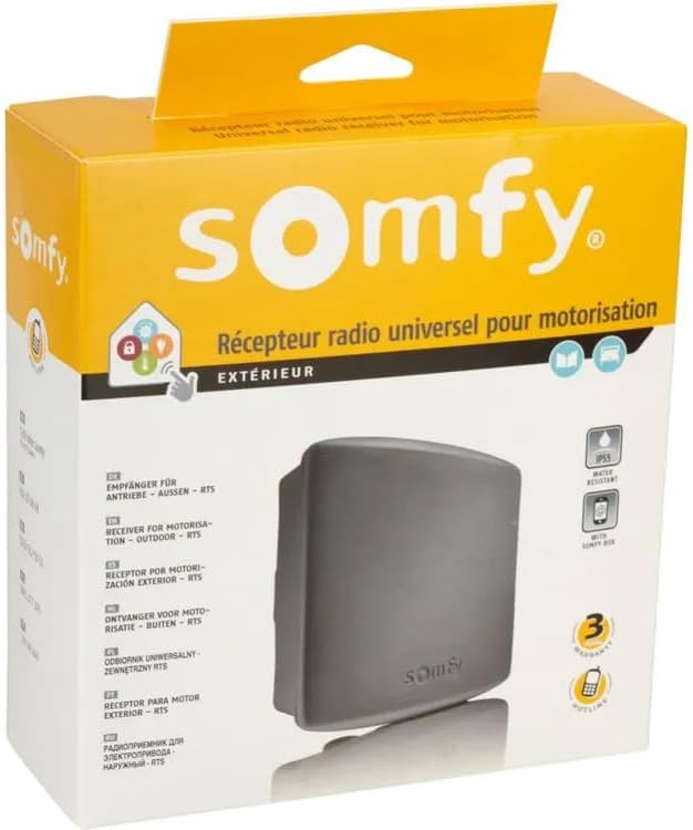 Somfy 2400556 - Universal-Aussentor/Garagentor-Empfänger | RTS-Technologie Grau, Grau