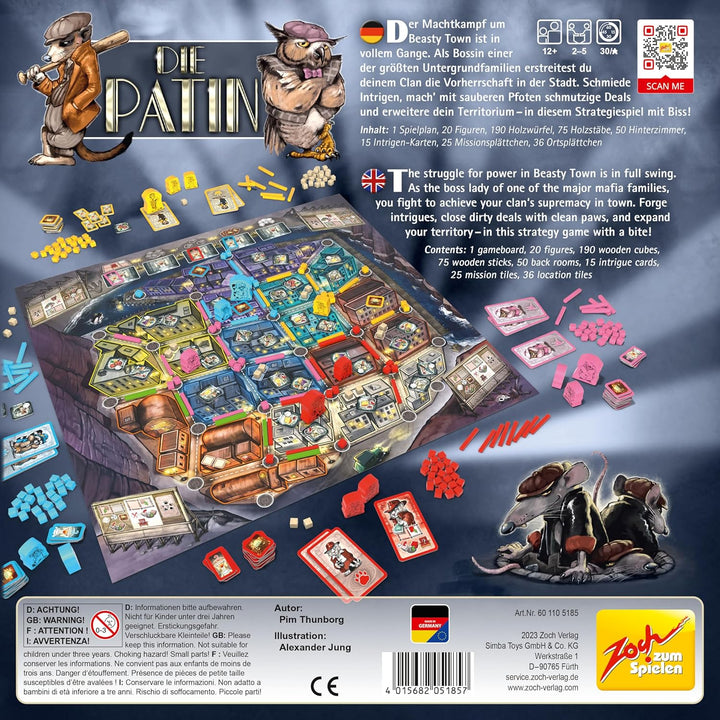 Zoch 601105185 - Die Patin (Strategiespiel ab 12 Jahren) - taktisches Brettspiel mit innovativem Spi