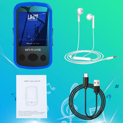 MP3 Player Bluetooth 5.0 Sport-Musik-Player - 32GB MP3-Player mit 1,7-Zoll-TFT-Bildschirm | unterstü