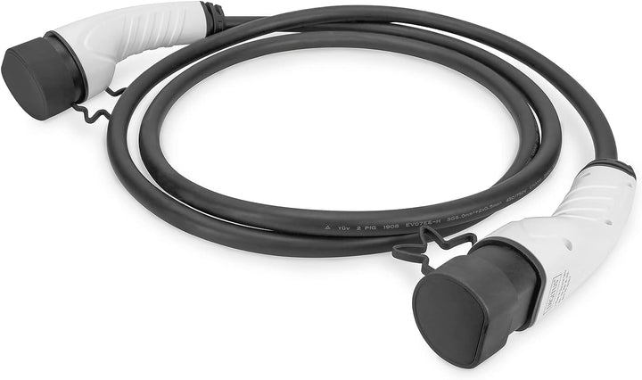 DIGITUS Mode 3 Ladekabel für Elektroautos & PHEV – 5 m – Typ 2 auf Typ 2 – 3-Phasig – 16 A – 11 kW –