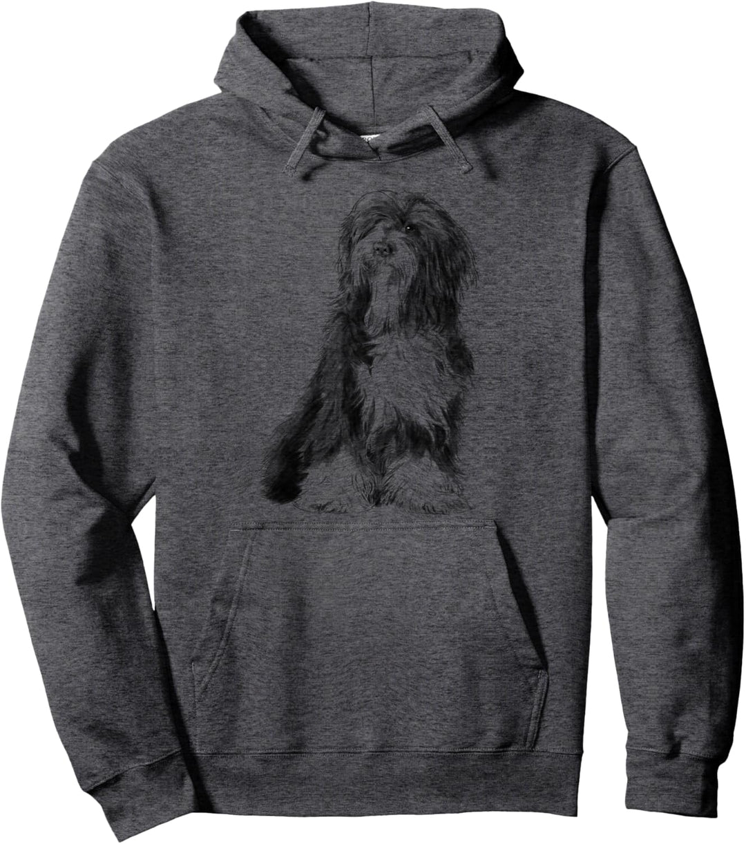 Sitzender Hund Tibet Terrier Pullover Hoodie