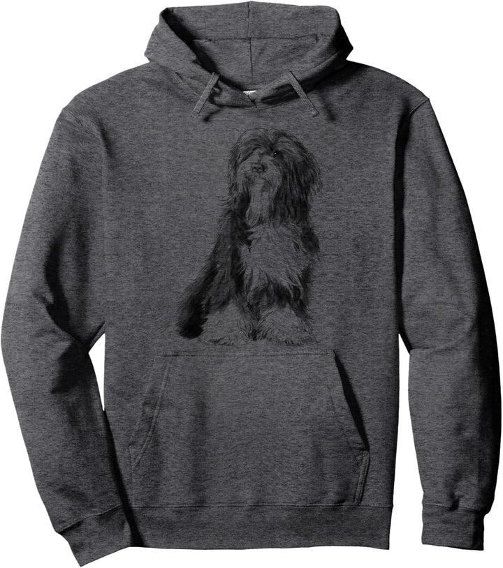 Sitzender Hund Tibet Terrier Pullover Hoodie