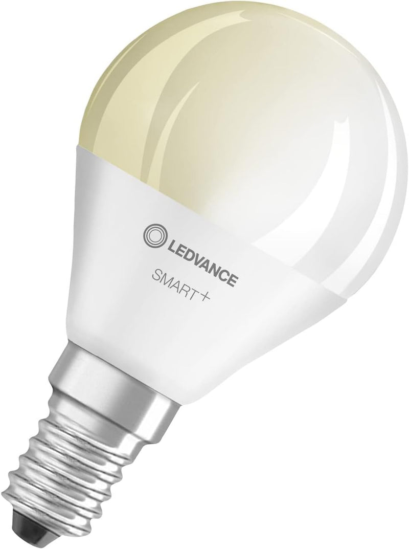 LEDVANCE Smarte LED-Lampe mit WiFi Technologie, Sockel E14, Dimmbar, Warmweiss (2700 K), ersetzt Glü