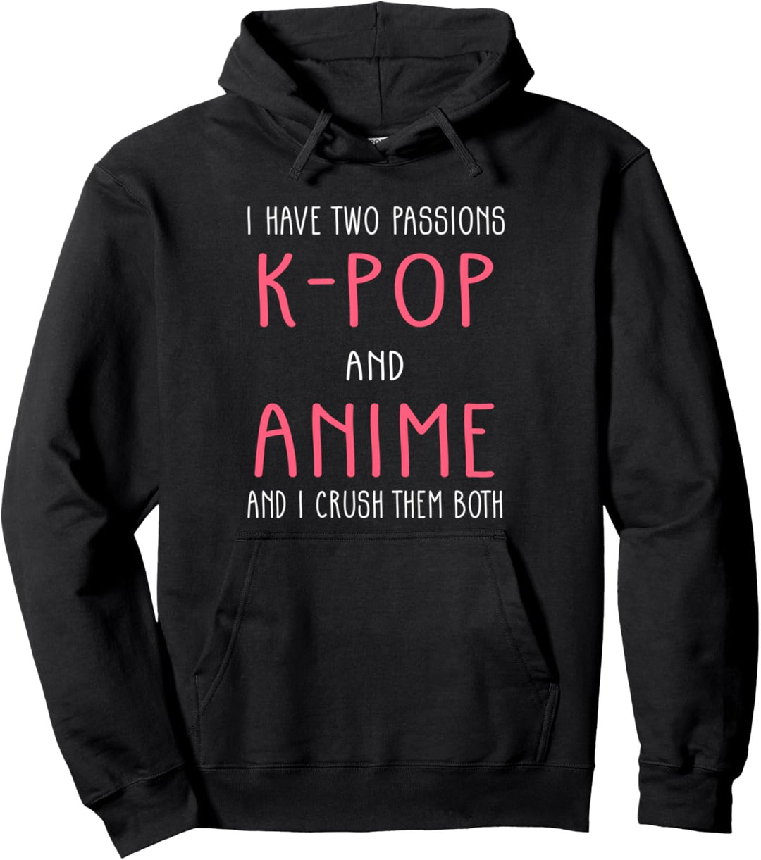 Ich habe zwei Leidenschaften K-Pop und Anime Korean Manga Girls Teens Pullover Hoodie
