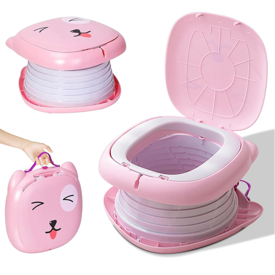 Faltbarer Toilettensitz Kinder,Töpfchen Falttoilette Kinder,Tragbares Reise-Klapptöpfchen,Toilettens