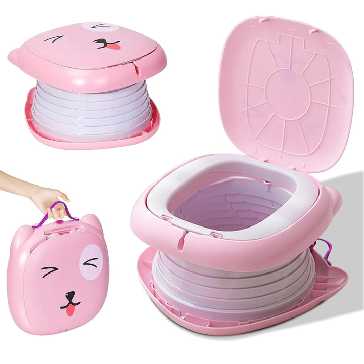 Faltbarer Toilettensitz Kinder,Töpfchen Falttoilette Kinder,Tragbares Reise-Klapptöpfchen,Toilettens