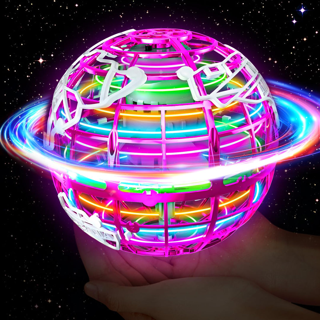 Fliegender Ball, Flying Magic Ball mit RGB Licht Magischer Boomerang Schwebender Hover Spinner Spiel