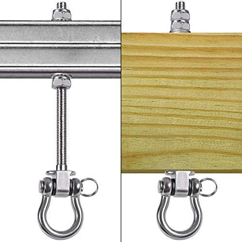 SELEWARE Set of 2 Deckenhaken Schwerlast Schaukelhaken Schaukel - 304 Edelstahl Holzbalken Deckenhal