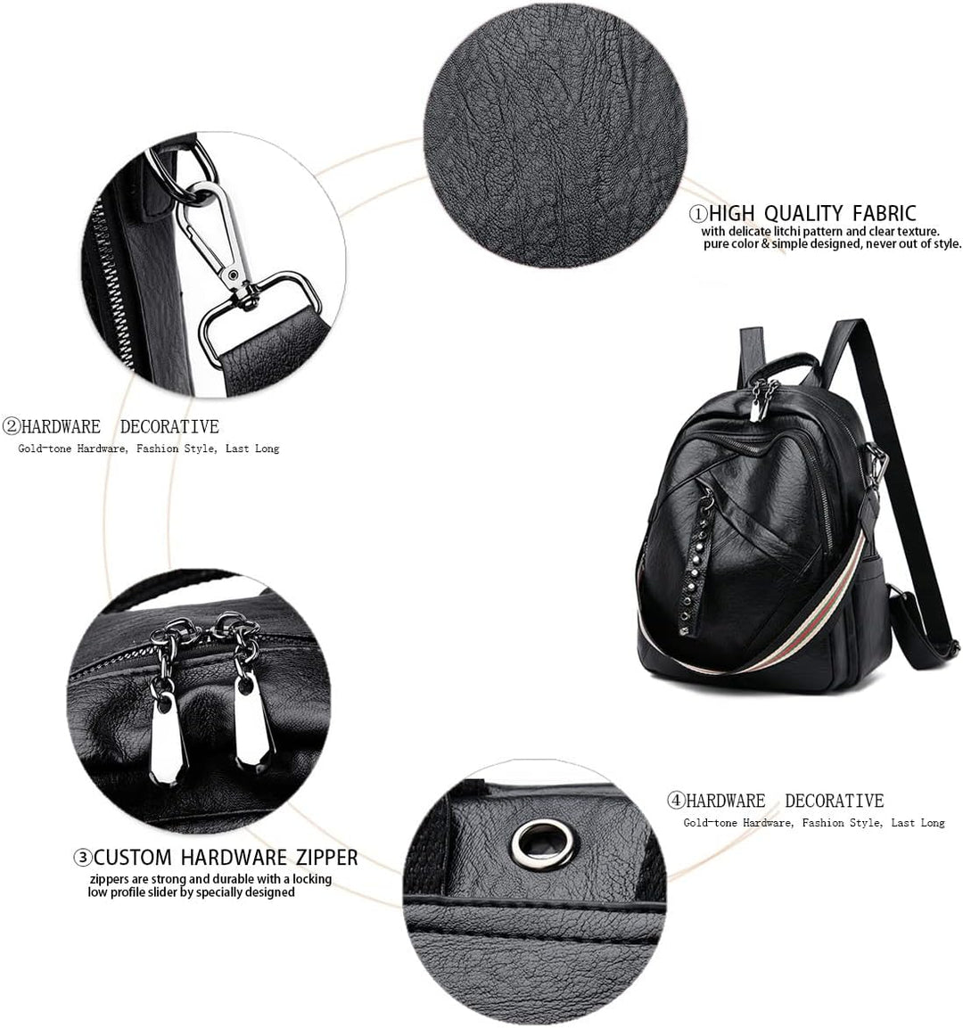 BUKESIYI Damen Tasche Rucksack Handtasche Frauen Backpack Klein Anti Diebstahl Schulrucksack Laptop