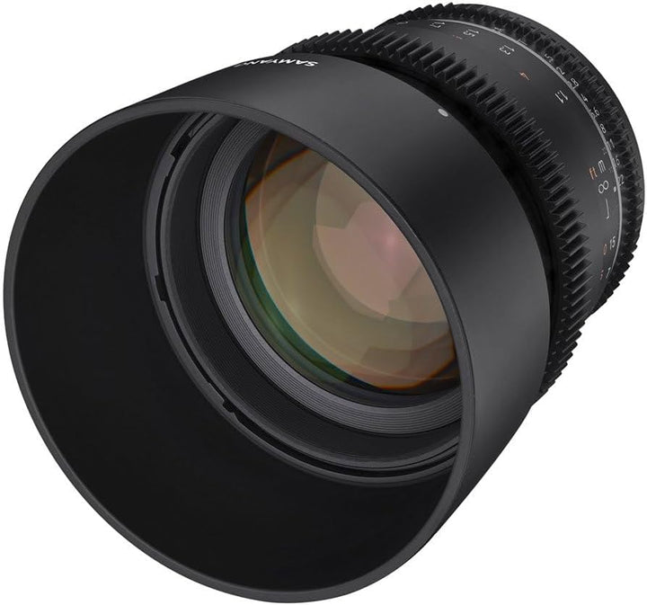 Samyang MF 85mm T1,5 VDSLR MK2 Canon EF – lichtstarkes T1,5 Tele Cine- und Video Objektiv für Canon
