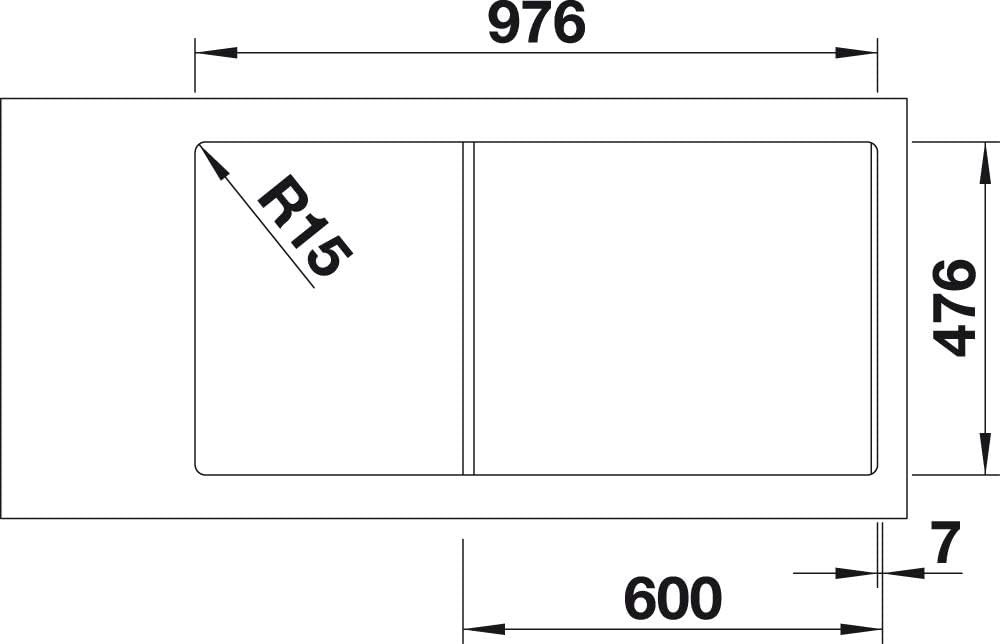 BLANCO ANDANO XL 6 S-IF | Edelstahl | Einbauart: Einbau von Oben &amp; Flächenbündig | Hauptbecken recht