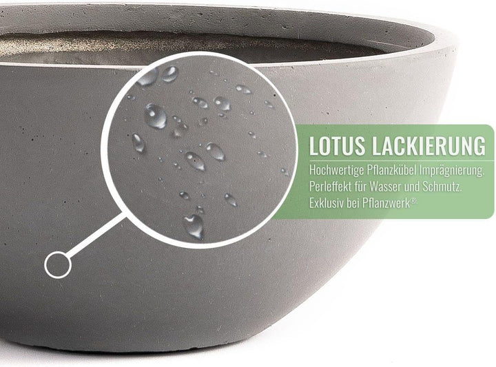 Pflanzwerk® Pflanzkübel Pflanzschale Bowl Ø 36cm Grau *Frostbeständige Blumenschale* *Premiumqualitä