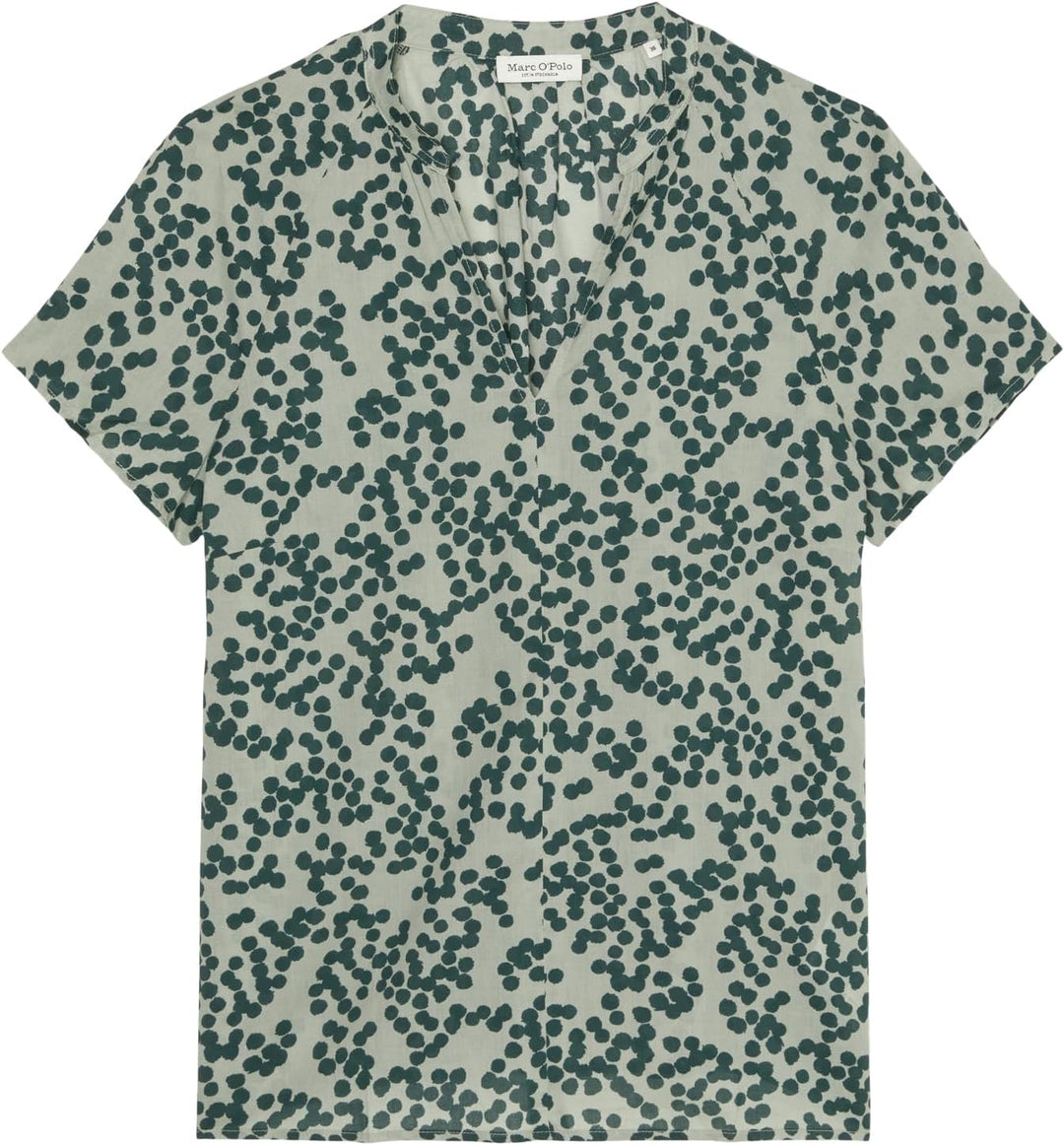 Marc O'Polo Damen Kurzarmbluse aus Bio-Baumwolle mit V-Ausschnitt 32 Mg21, 32 Mg21