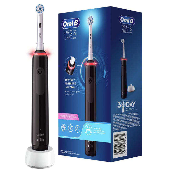 Oral-B Pro 3 3000 Sensitive Clean, Schwarz, 1 stück (1er Pack) Old Single, Old Single