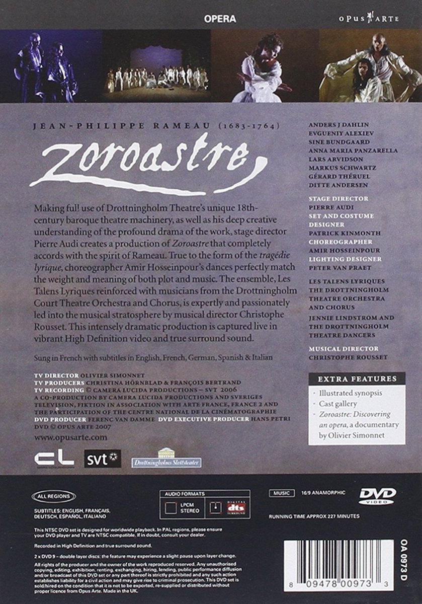 Rameau, Jean-Philippe - Zoroastre, DVD