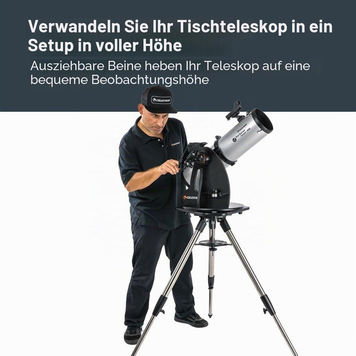 Celestron 93480 Exklusives Stativ für das StarSense Explorer Dobson-Tischteleskop mit Zubehörschale