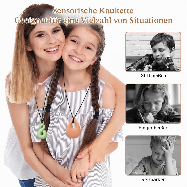 CLDY Kaukette für Kinder, 6er-Pack sensorische Kauketten, Autismus-Spielzeug für Jungen und Mädchen,