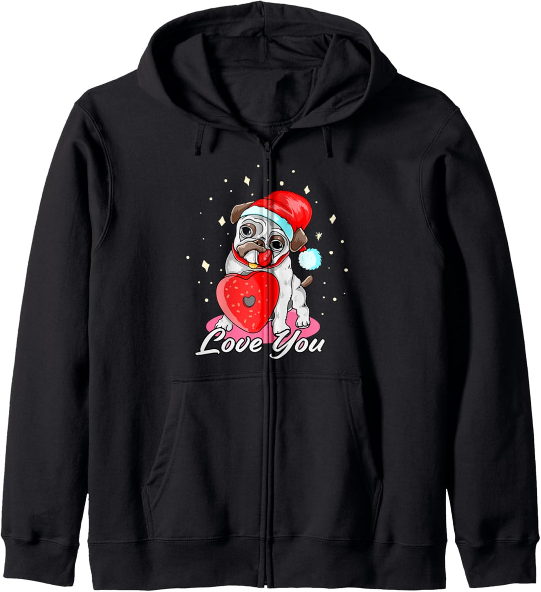 Weihnachtshund, ich liebe dich Hund Kapuzenjacke