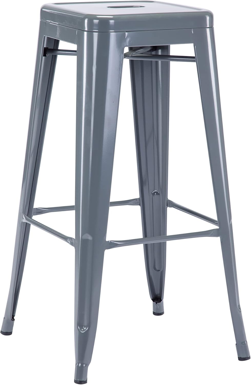 Duhome Barhocker Eisen Barstuhl, Sitzhöhe 76cm Tresenhocker, Stapelbar Metall Bistrohocker mit Fusss